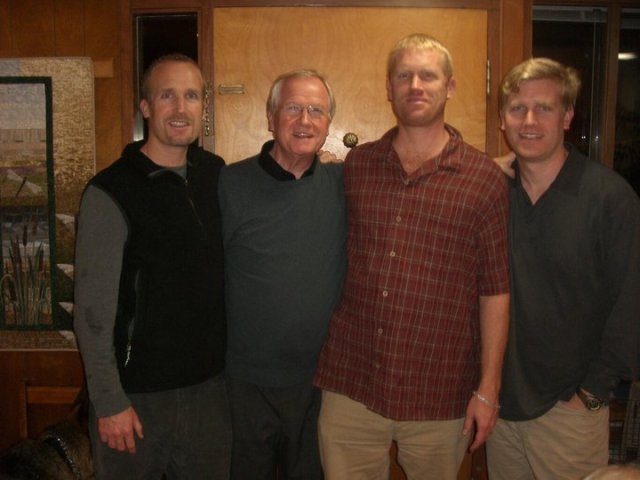 Les Swanson and his three sons.